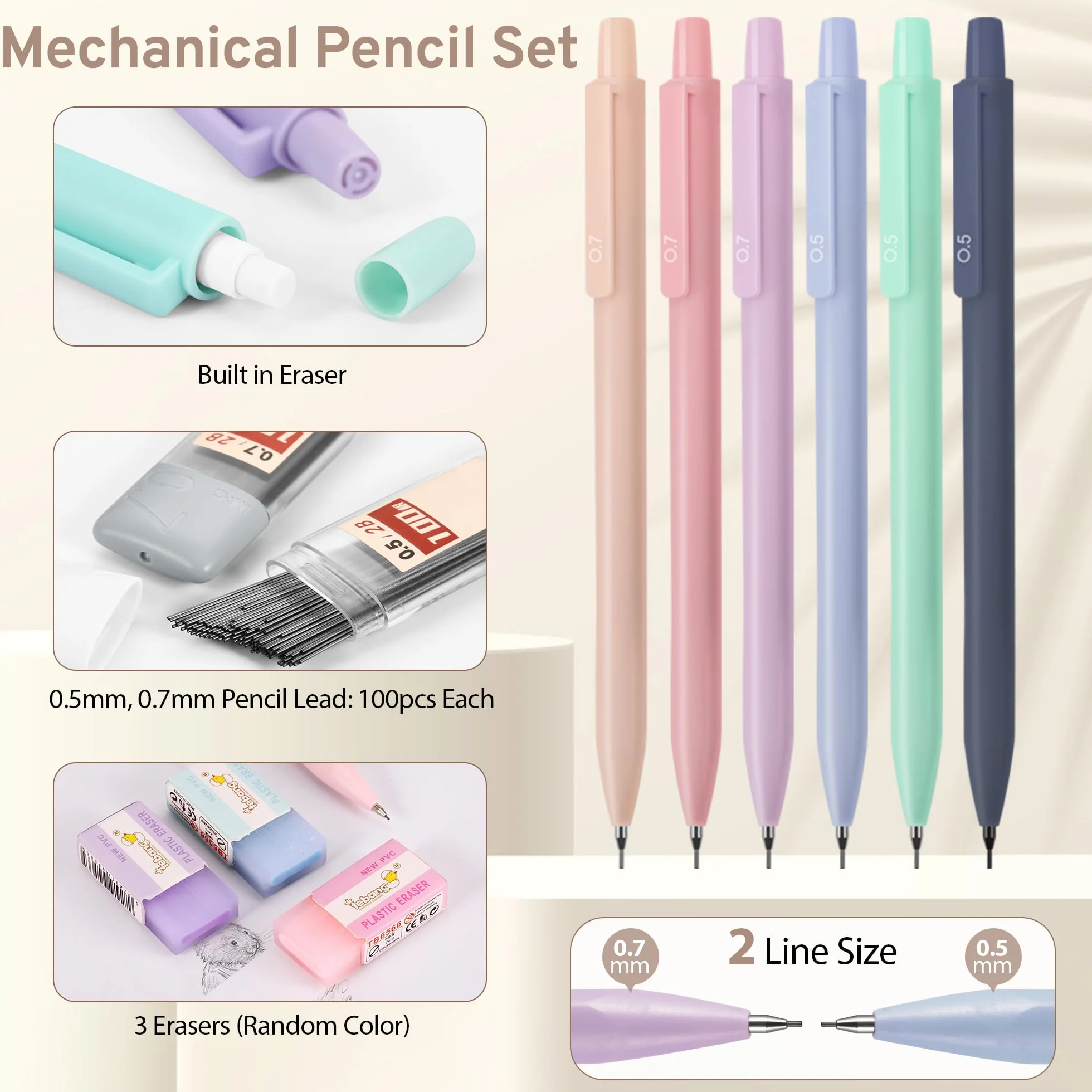 DazSpirit 62 Pezzi Set Cancelleria Estetico con Astuccio Pieghevole, 12 Evidenziatori Pastello, 4 Penne Cancellabili, 5 Penne Gel, 6 Portamine, Forniture Scolastiche per Ragazze e Adolescenti (Rosa)