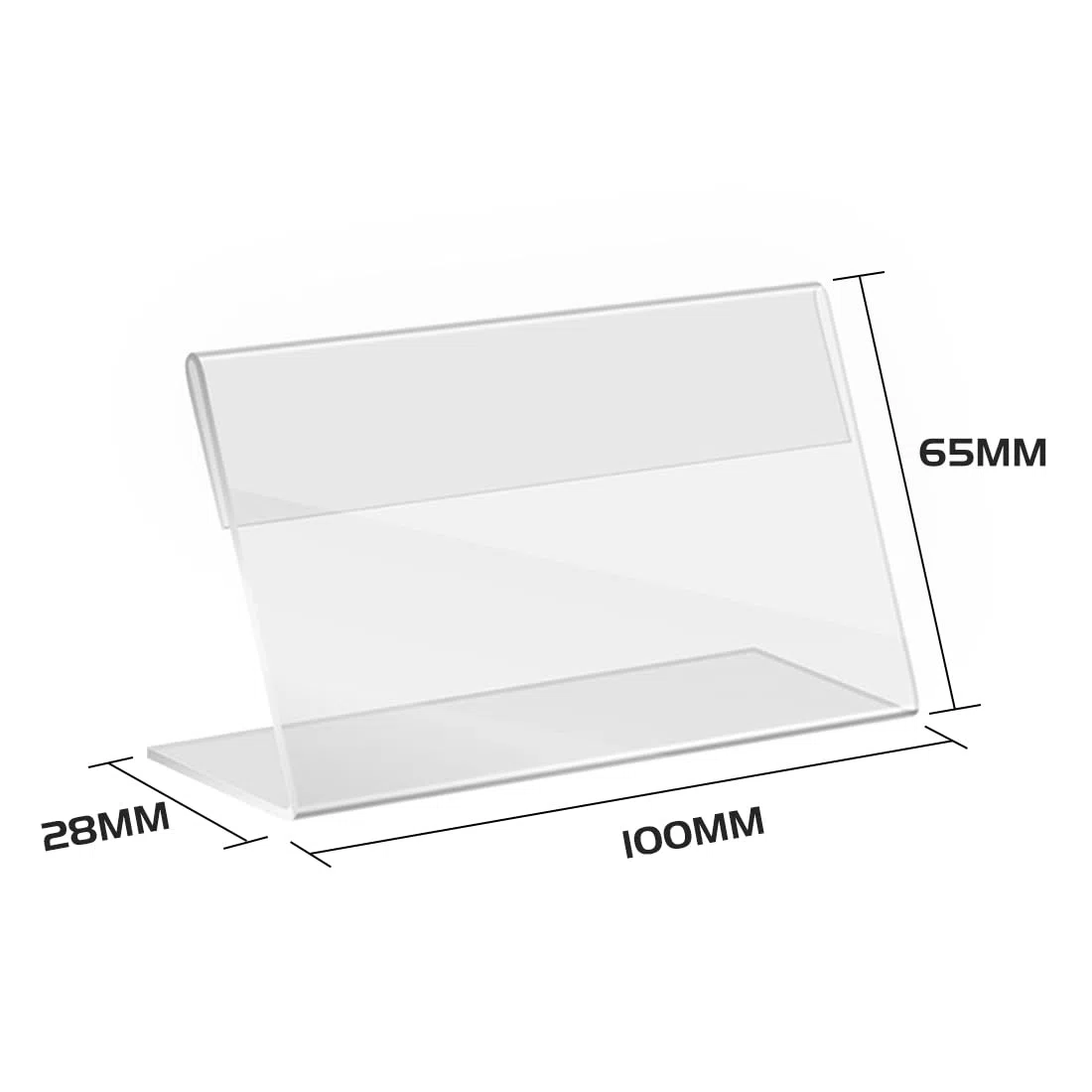 50 Pezzi Espositore da Tavolo Inclinati, 10x6 cm Espositore in Acrilico Trasparente, Supporti per Presentazioni Cartelli, Visualizzazione Portanome per Carta, Schede, Immagini, Menù ecc