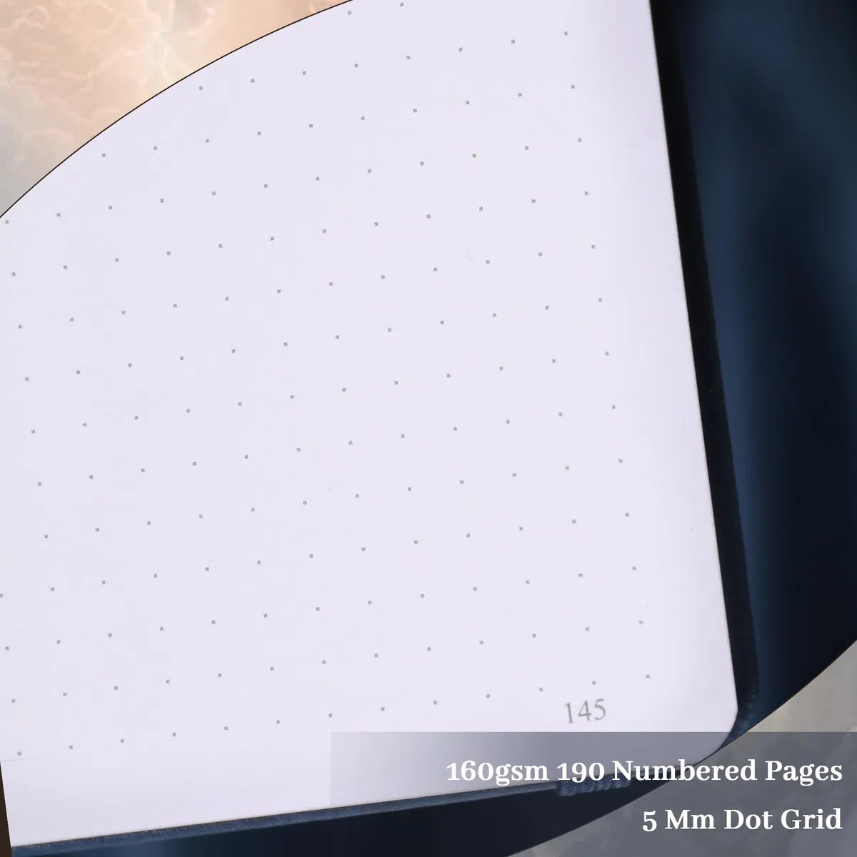 TIEFOSSI Bullet Dot Journal, 160gsm 190 pagine numerate, diario per lavoro e schizzi, A5 diario in pelle rigida per scrivere donne uomini
