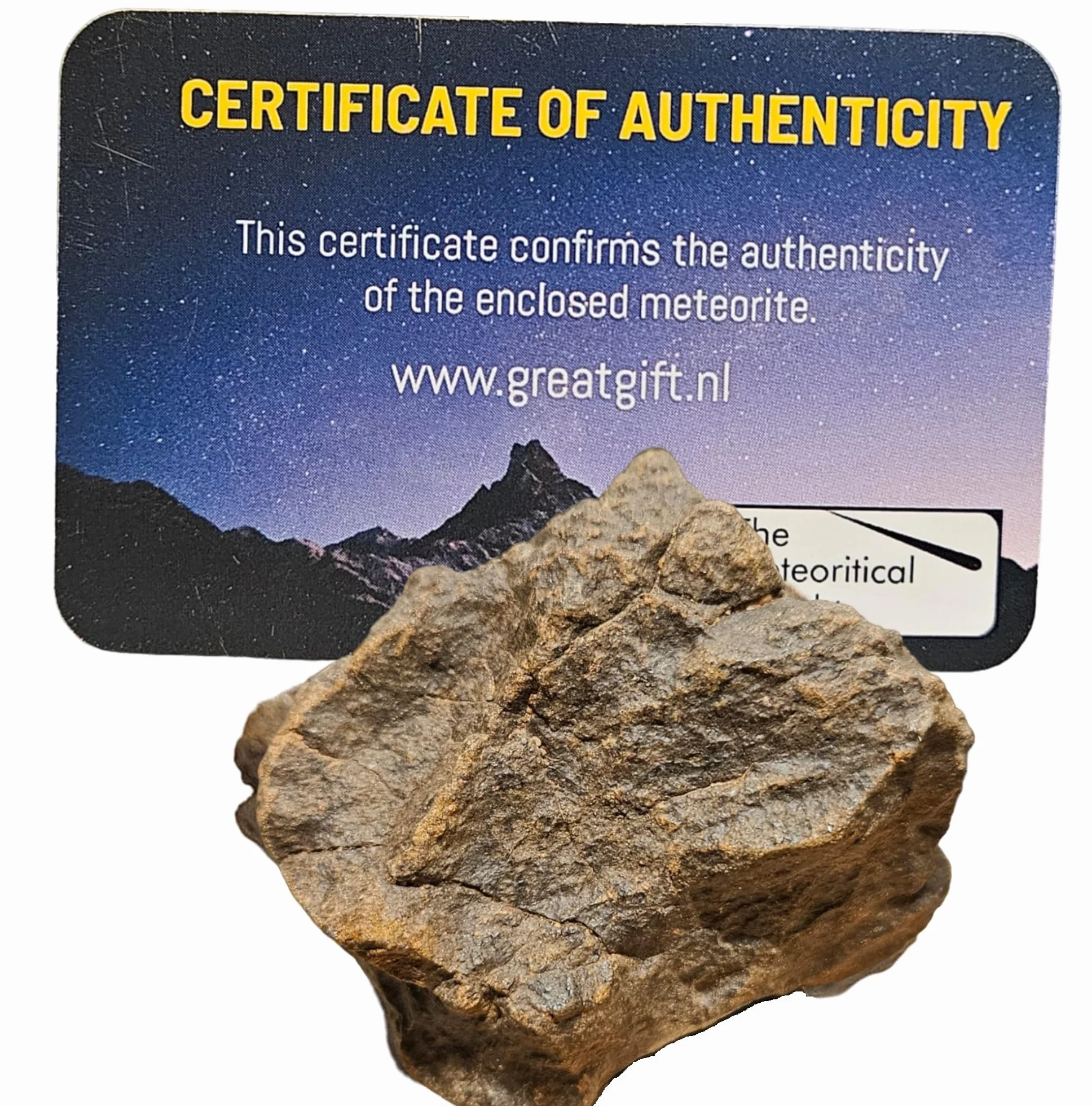 GreatGift Meteorite Standard -Al Haggounia 001 - Con certificato - Regalo molto speciale - Pietra spaziale - Pietra preziosa - Meteorite, gg-3111