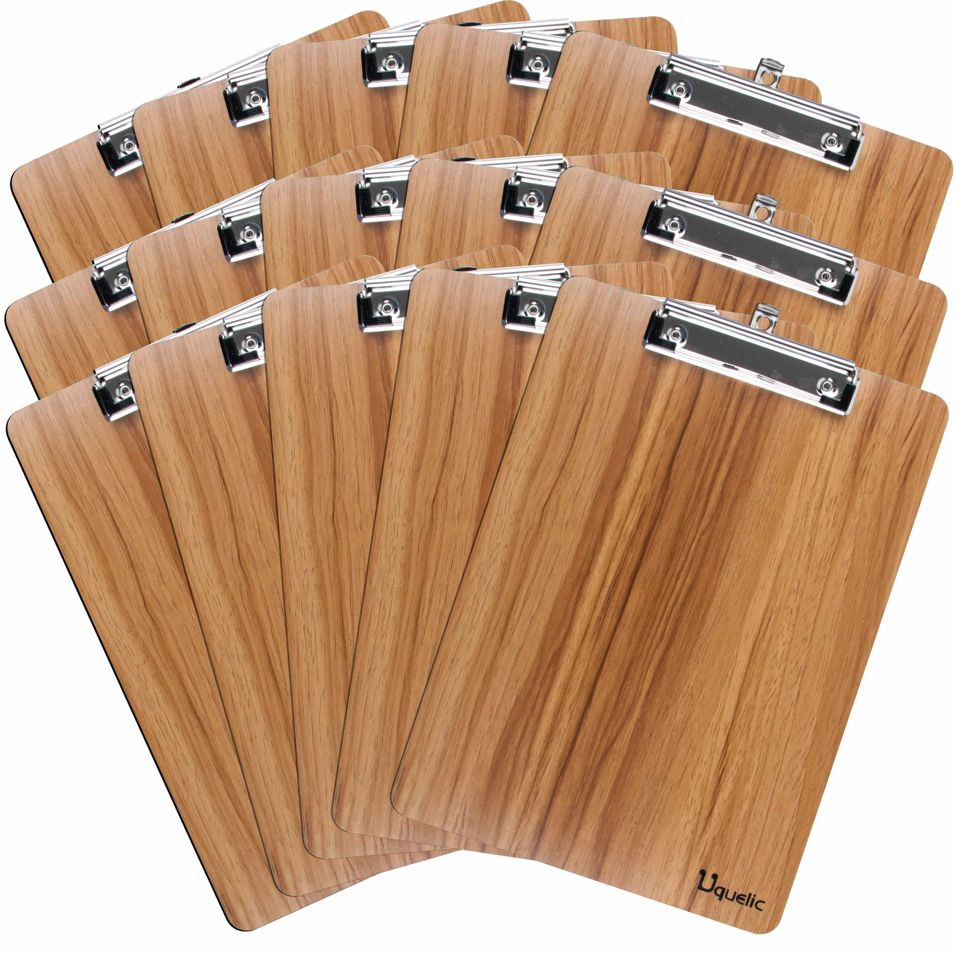 Uquelic 15 Pcs Legno Portablocco Clipboard A4 Menu Board con Clip Robusta e Foro per Appendere