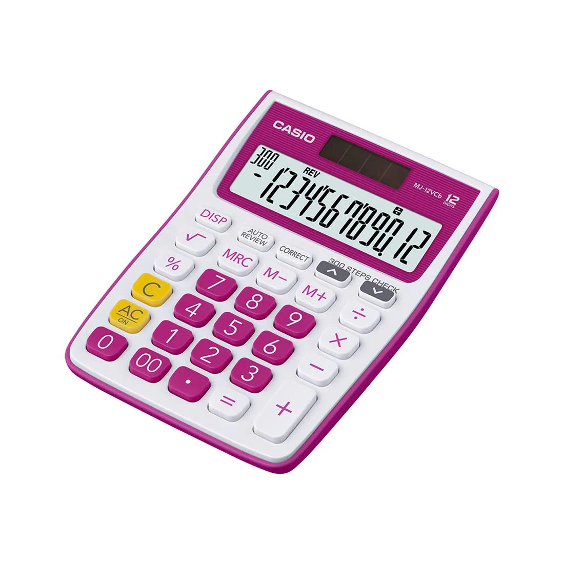 Casio Mj-12Vcb-Rd-Sa-Dp Calcolatrice desktop controllata a 300 passi, Rosso