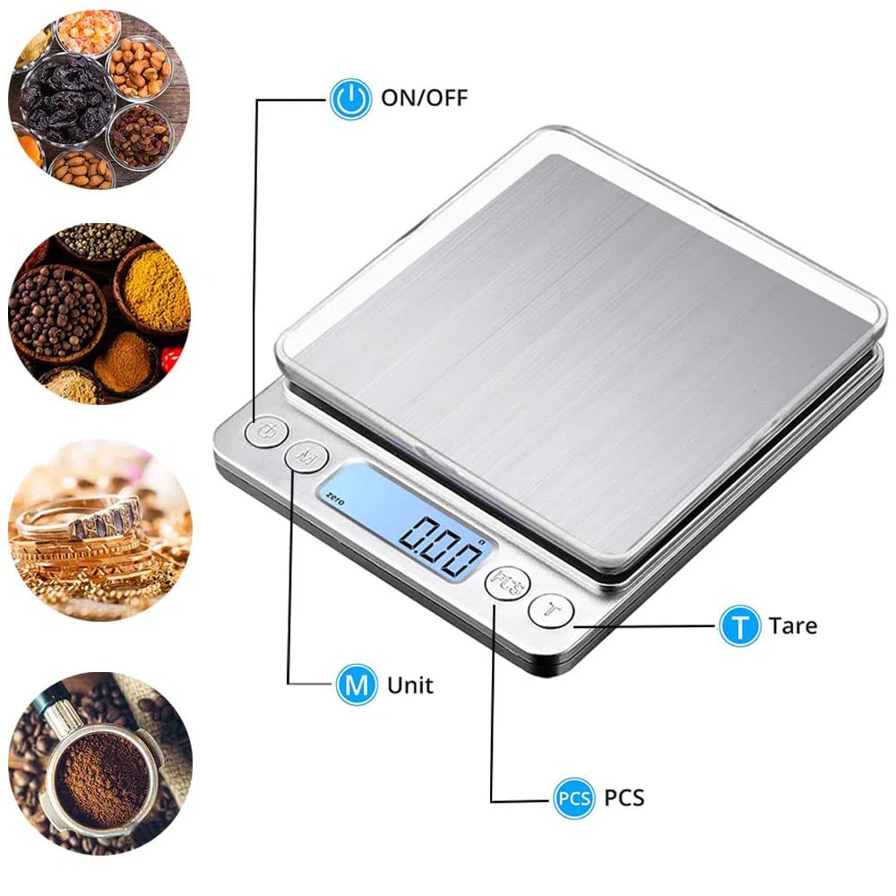 Bilancia digitale, 500 g/0.01g professionale Bilancia di precisione/Pesalettere/Bilancia per oro/Bilancia Tascabile, Molto Preciso, Wake Up Easy, Pocket Scale, 500/0.01g
