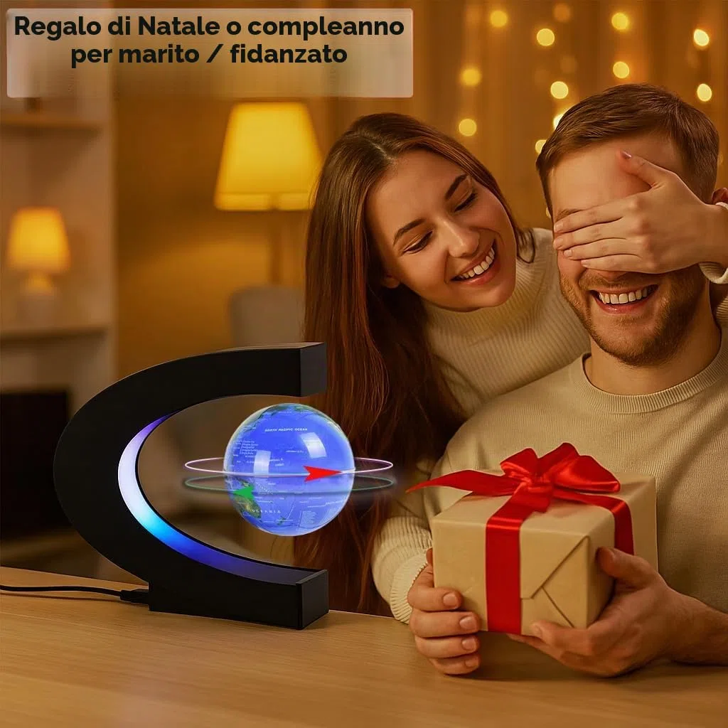 Globo galleggiante a levitazione magnetica con luce LED – decorazione unica per ufficio, casa o camera da letto, regalo di compleanno per uomini, bambini, marito o modello