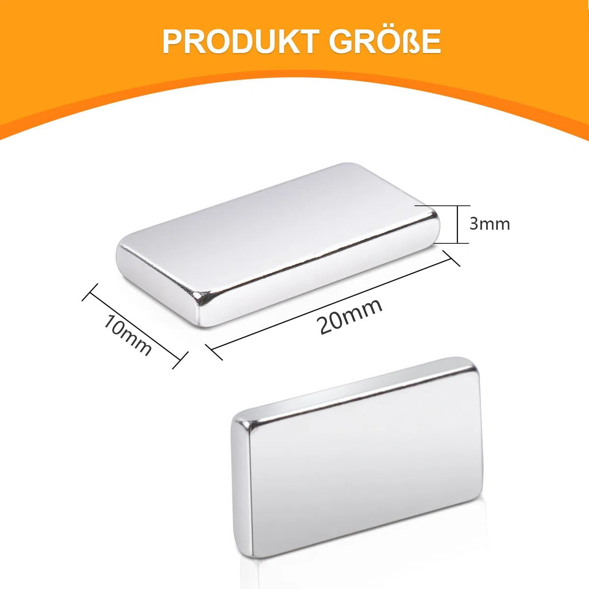 32 magneti forte, 20 x 10 x 3 mm, al neodimio, magneti per lavagna magnetica, rettangolari per armadio da cucina, ufficio