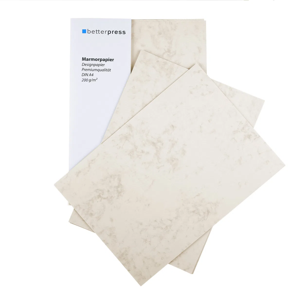 50 fogli di cartoncino marmorizzato camoscio, 200 g, formato A4, carta per stampante marmorizzata ideale come menù, certificato e certificato