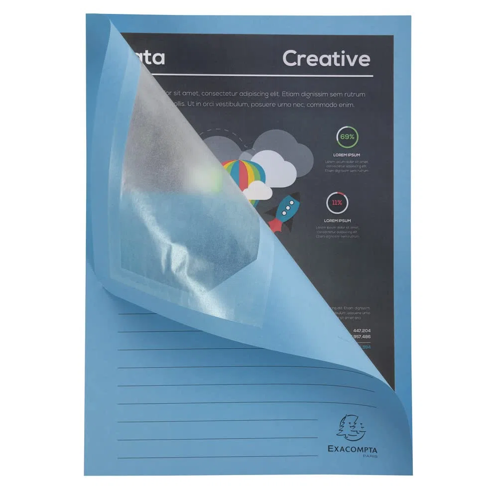 Exacompta - Ref 50162E - Cartelline con finestrella, dimensioni 220 x 310 mm, adatte per contenere documenti A4, carta da 160 g/m², finestra trasparente per la visualizzazione dei documenti, blu