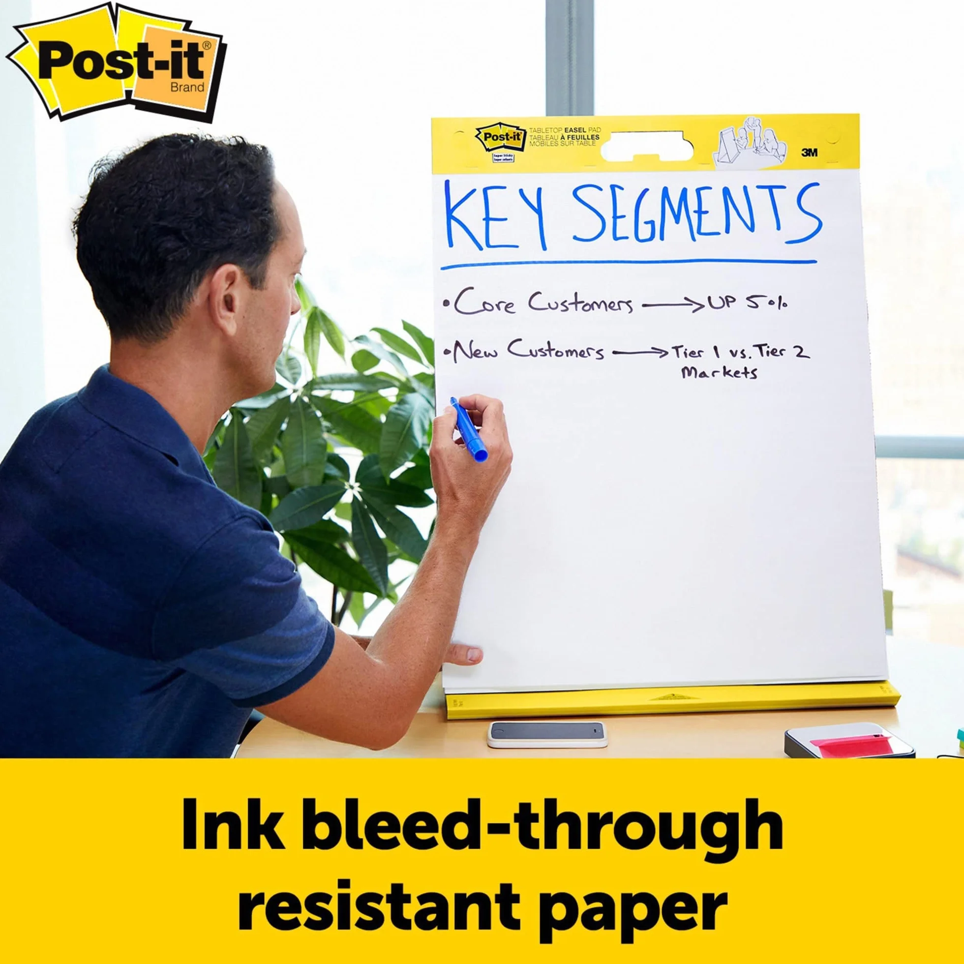 Post-it Super Sticky Meeting Charts, Confezione da 1 blocchetto, con 20 Fogli , 584 mm x 508 mm, Colore Bianco, per Fare Brainstorming Ovunque e Rendere Visibili tutte le Idee
