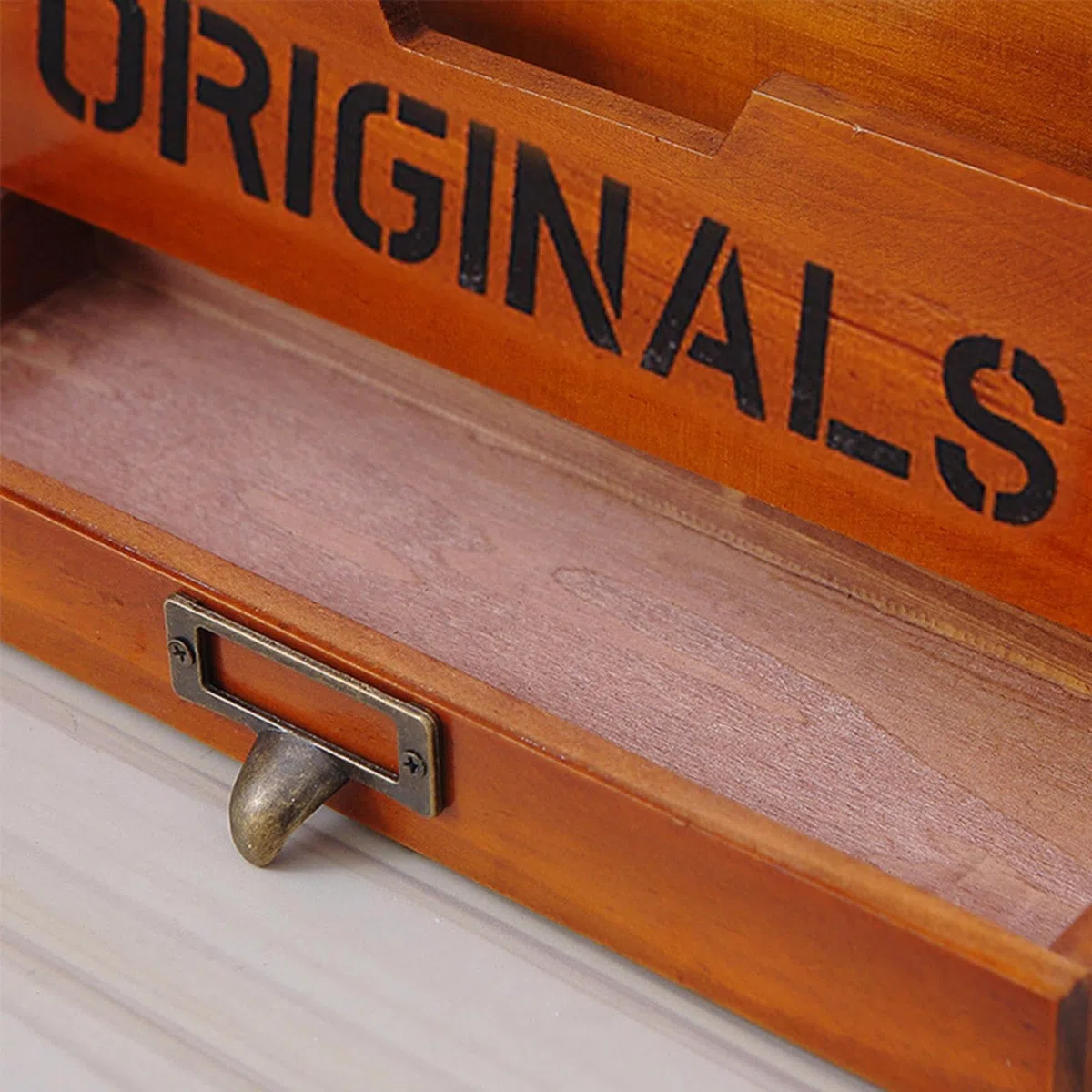 Portadocumenti da parete – Porta documenti in legno, organizer per ufficio e lettere | Supporto a parete con 3 scomparti e cassetto per studio, camera da letto, soggiorno