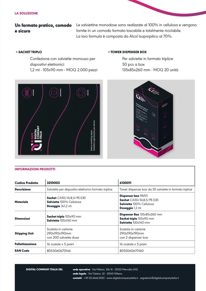 DCI Safe,150 pezzi, Salviette igienizzanti e detergenti monodose per Computer, Monitor, Smartphone, TV, tastiere,mouse, iPad, schermo auto, accessori elettronici, telecomandi, controller,scrivanie