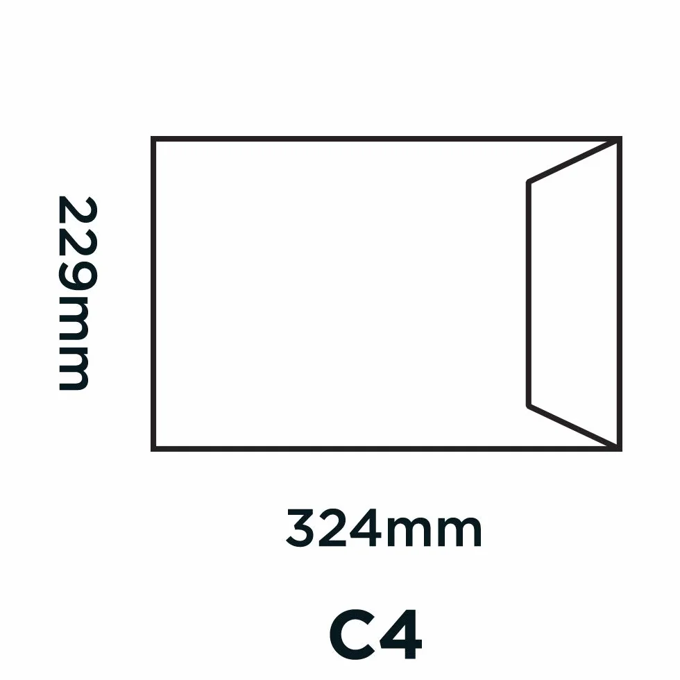 Purely Everyday - Buste formato C4, chiusura adesiva, 324 x 229 mm, confezione da 250 pezzi, colore: bianco