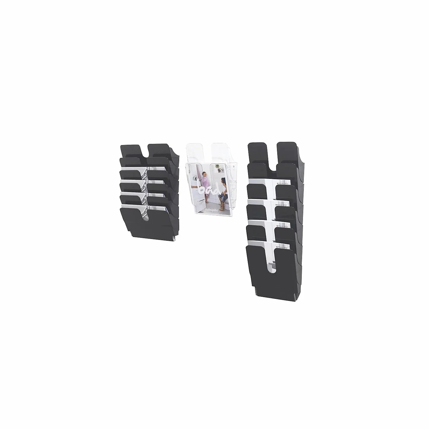 Durable 1709008400 Flexiplus 2 A4, Espositore da Parete, per Documenti Formato A4 Verticale, 2 Comparti, 247x360x100 mm, Trasparente