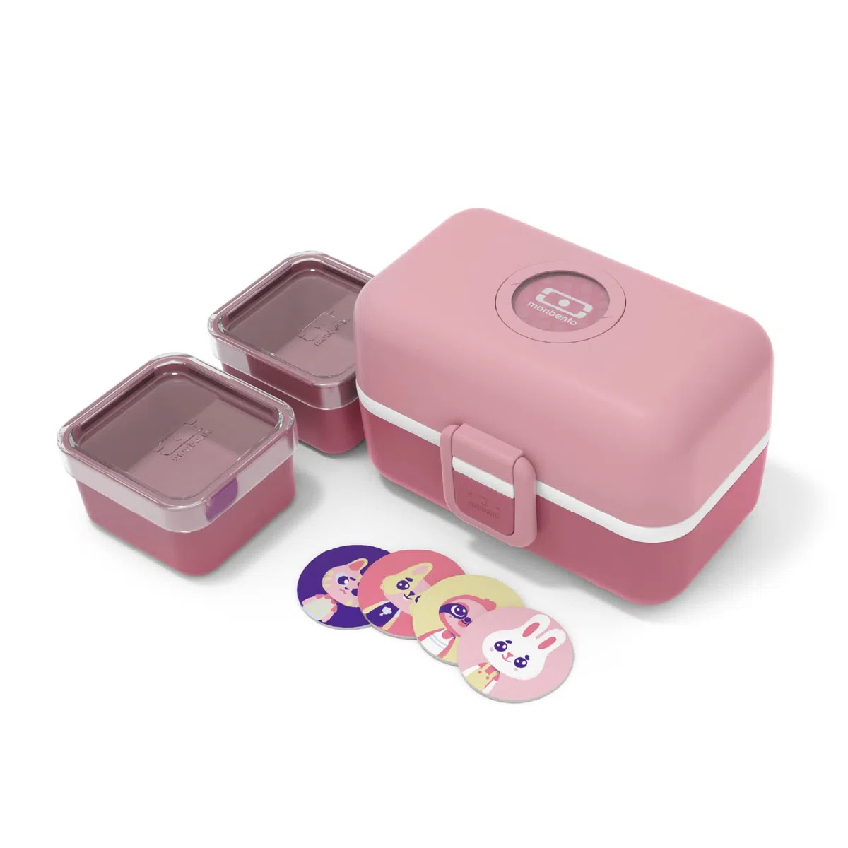 monbento - Lunch Box Bambini MB Tresor Blush - Porta Pranzo con 3 Scomparti - Perfetto per Pranzi o Merende a Scuola/Parco - Senza BPA - Sicuro Per Uso Alimentare - Rosa