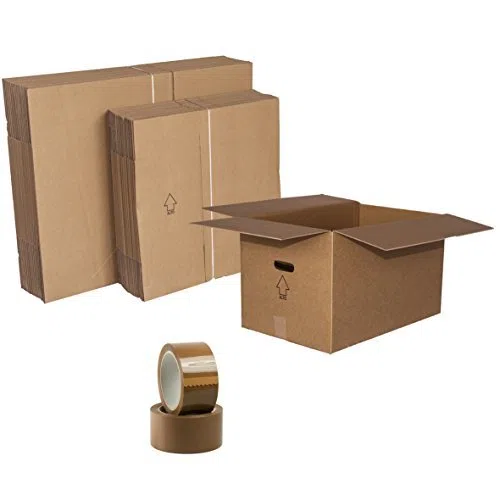 KIT TRASLOCO COMPLETO S (Monolocale/Piccolo Trasloco) – 10 scatole doppia onda con accessori imballaggio – cartone resistente per libri e fragili