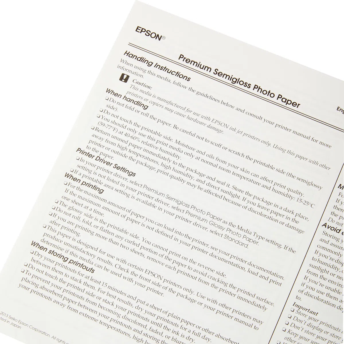 Epson C13S041332 PREM SEMI-GS Photopaper 20 A4 Carta fotografica