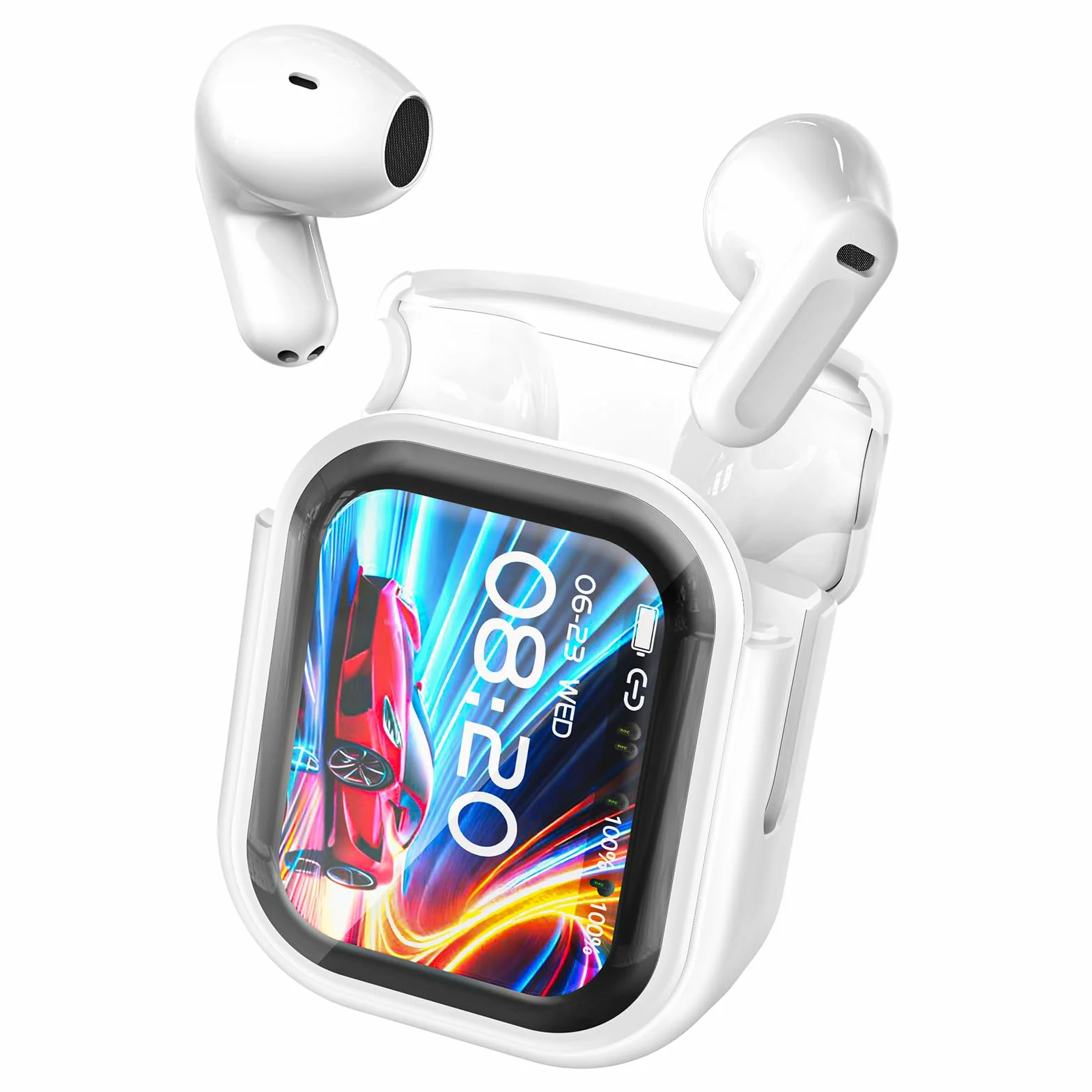 NE20 AI - Traduttore per cuffie, 3 in 1, in tempo reale, 134 lingue con app, 8 modalità di traduzione, Bluetooth 6.0, colore: Bianco