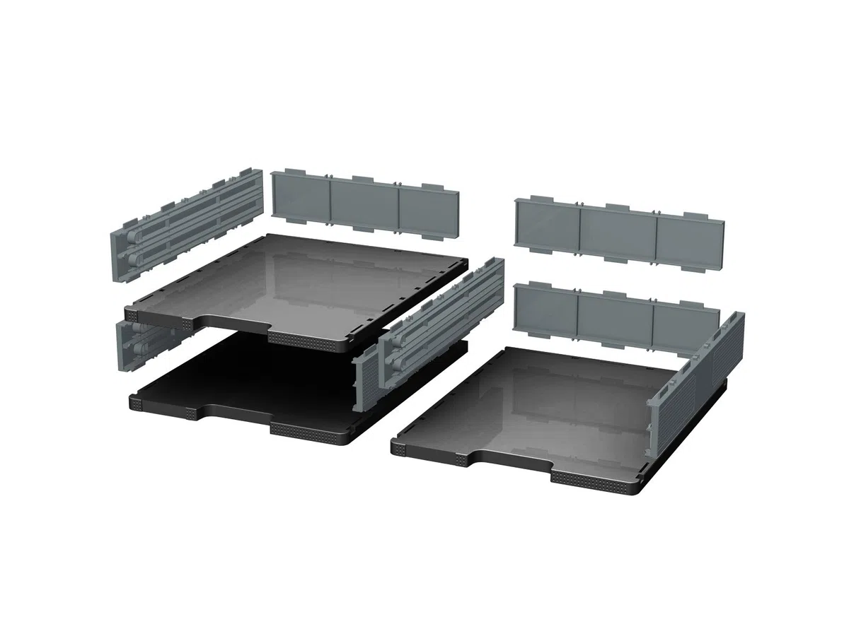 Exacompta 340714D Elemento di Base Caselle, Nero/Grigio Topo, 36.3 x 30.5 x 10.5