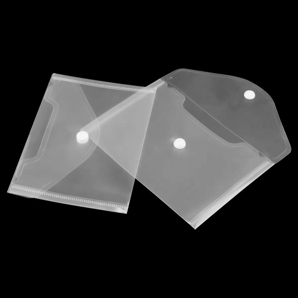 50 cartelle trasparenti in formato A6, 170 x 120 mm, in plastica, con bottone a pressione, per ufficio
