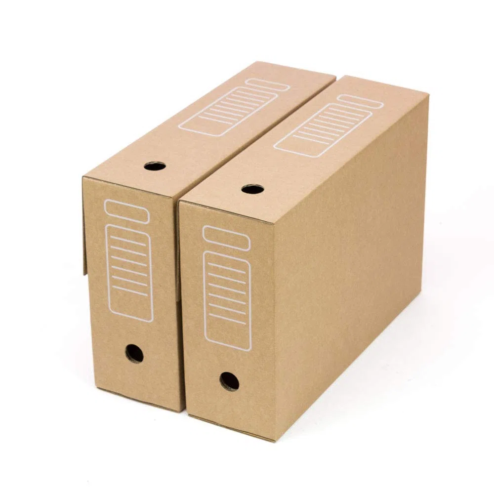 Confezione da 20 Scatole Archivio Definitivo Automontanti A4 – Cartone Ondulato 3 mm, Chiusura Automatica Senza Nastro, 100% Riciclabili, dimensioni: 36x10,3x27,1 cm, colore marrone
