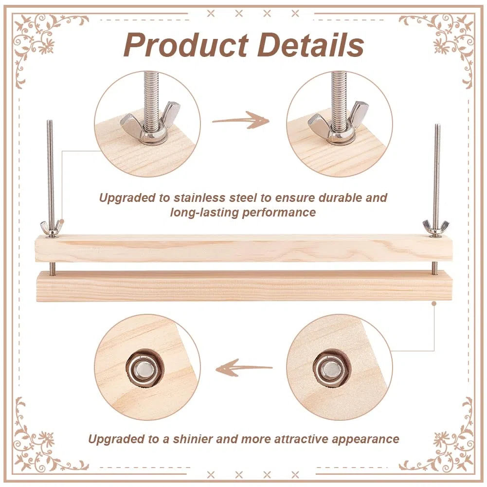 BENECREAT Pressa per Rilegatura In Legno Pressa di Grandi Dimensioni Rilegatrice Pressa per Carta Piatta Da 380x38 mm Pressa per Imbottitura In Legno con Fattore di Forma per La Casa, Scuola