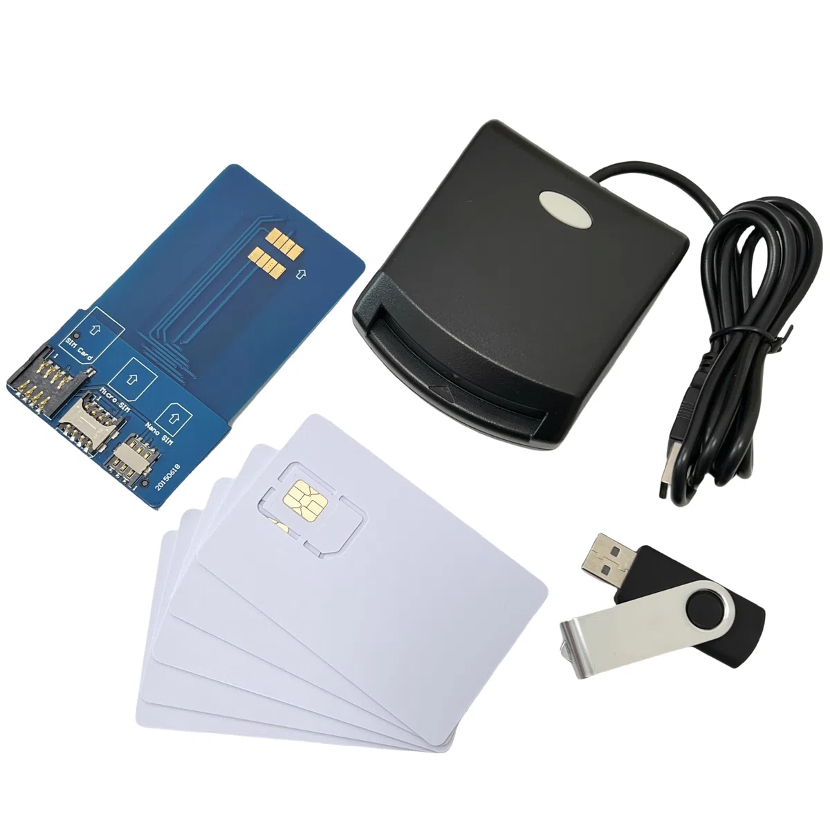 LTE WCDMA ICCID SIM USIM 4G Secure Card Reader Writer programmatore con 5 schede programmabili vuote + strumenti di personalizzazione SIM, solo per sistema Windows XCRFID
