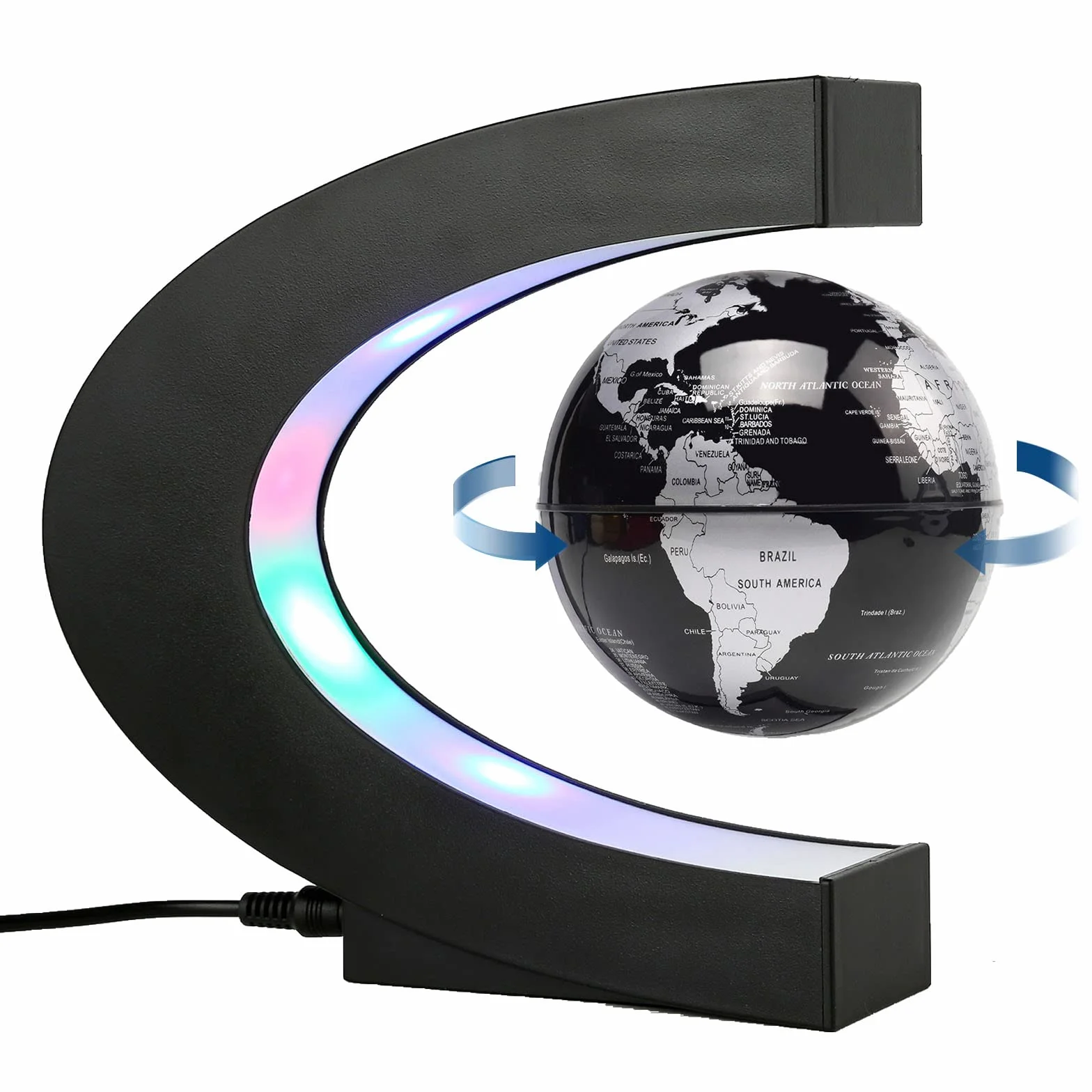 Globo galleggiante a levitazione magnetica con luce LED anti gravità levitante mappa del mondo ufficio casa camera da letto scrivania gadget decorazione unico regalo di compleanno per uomini bambini