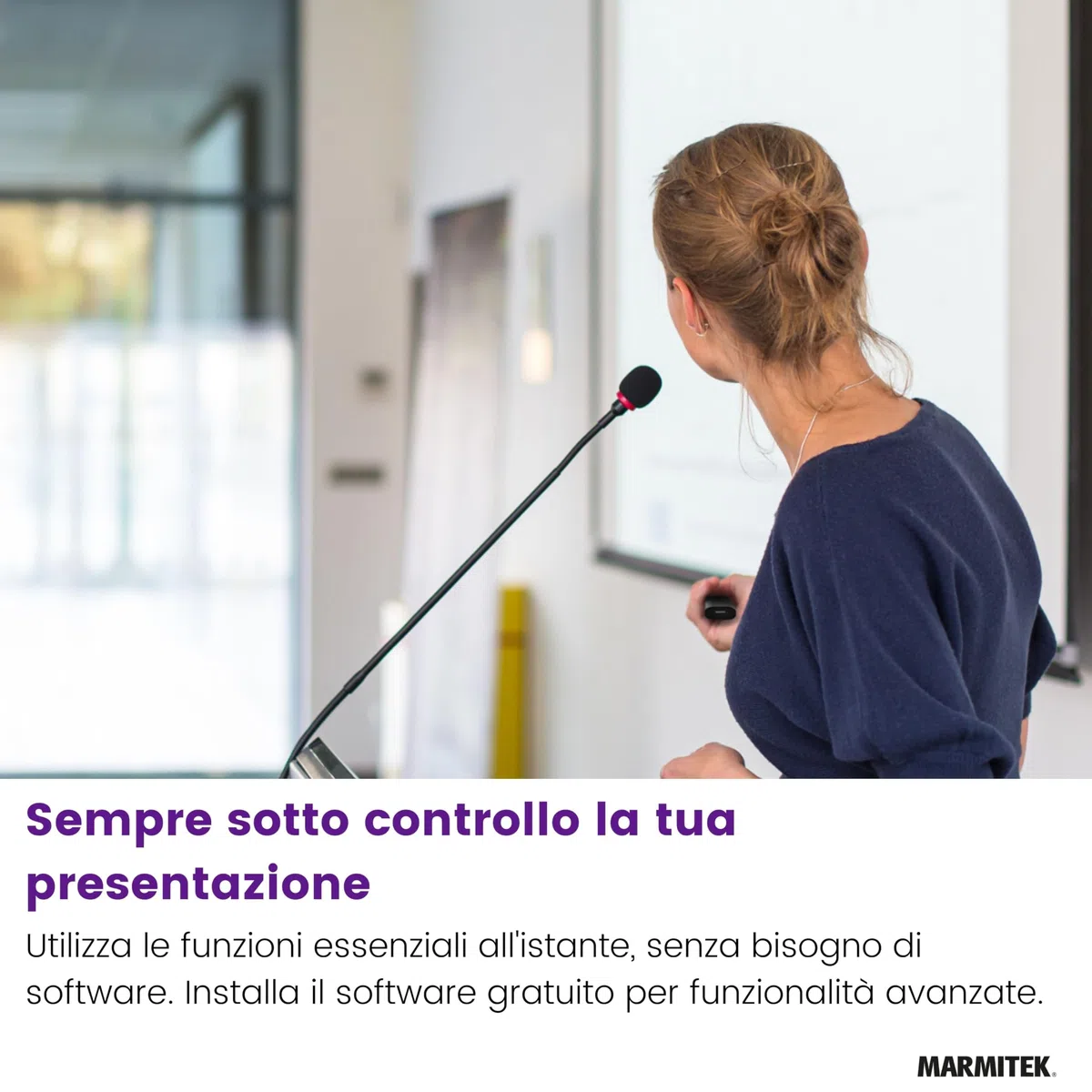 Presenter per presentazioni Marmitek WPR 400 – Puntatore digitale e Air Mouse – Funzione zoom e evidenziazione – Ricevitore USB-C e USB-A – Presentazioni wireless – Presenter – Clicker PowerPoint