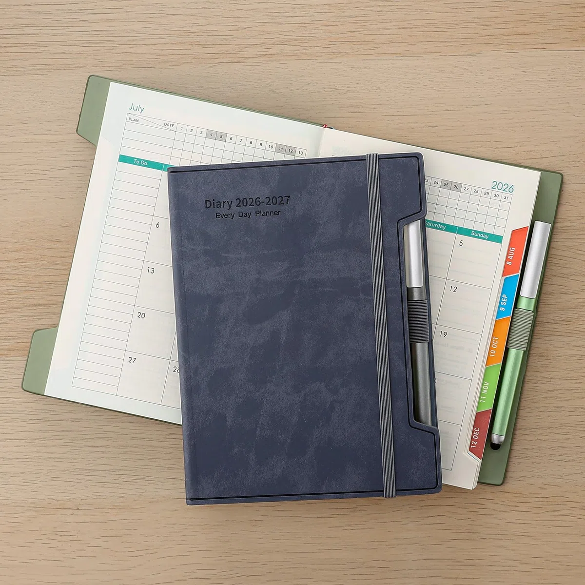 Agenda Accademica 2026-2027 A5 Una Pagina al Giorno, Pianificatore Quotidiano, Agenda 2026-2027 da Luglio 2026 a Giugno 2027, Agenda 12 Mesi, Diario Quotidiano con Copertina Rigida, Penna, Anello per