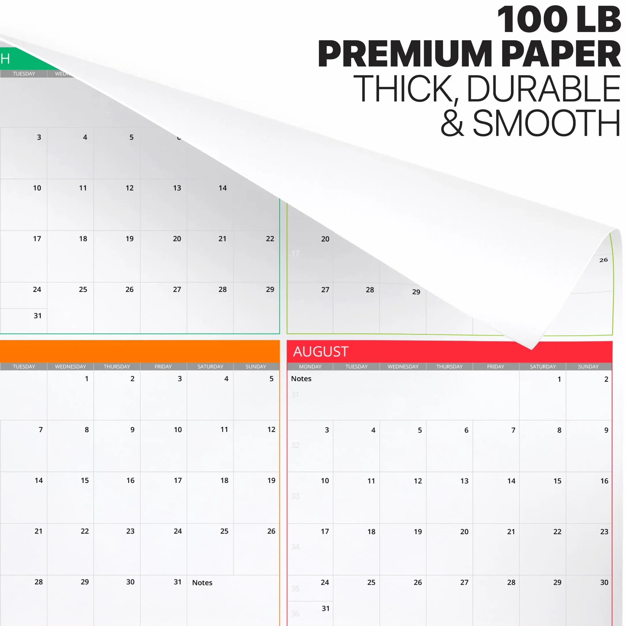 Agenda da parete 2026 UK, formato A1, extra large, 84 x 60 cm, a colori, per casa, ufficio, calendari per insegnanti e organizzatori personali, edizione con scatole piegate