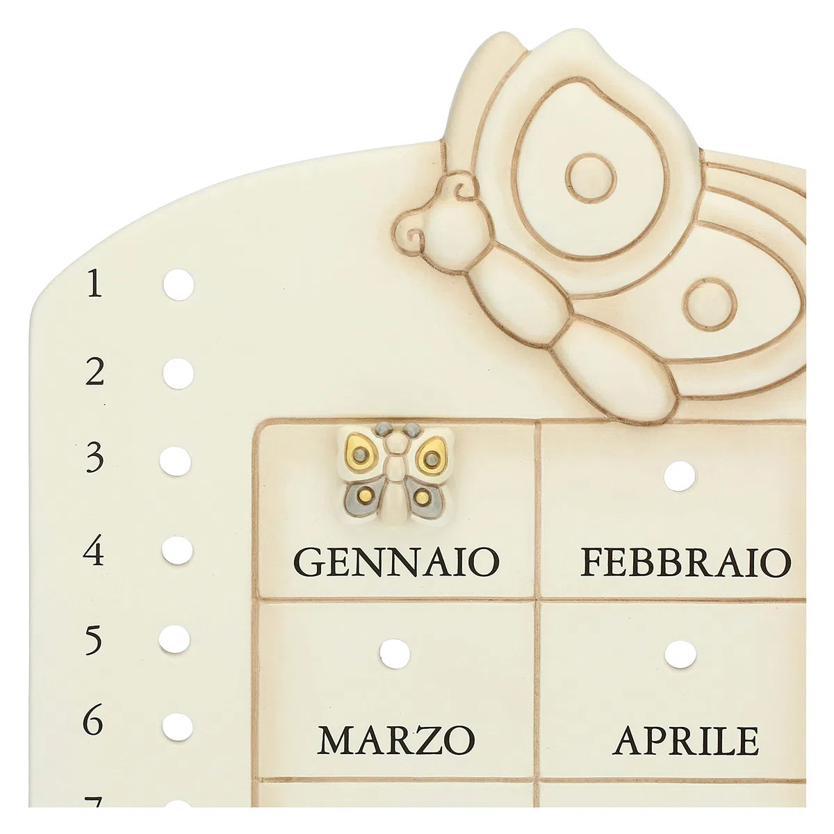 THUN - Calendario da Muro Perpetuo - Arredamento Casa - Linea Elegance - Ceramica - 20 x 32,6 x 1,5 h cm