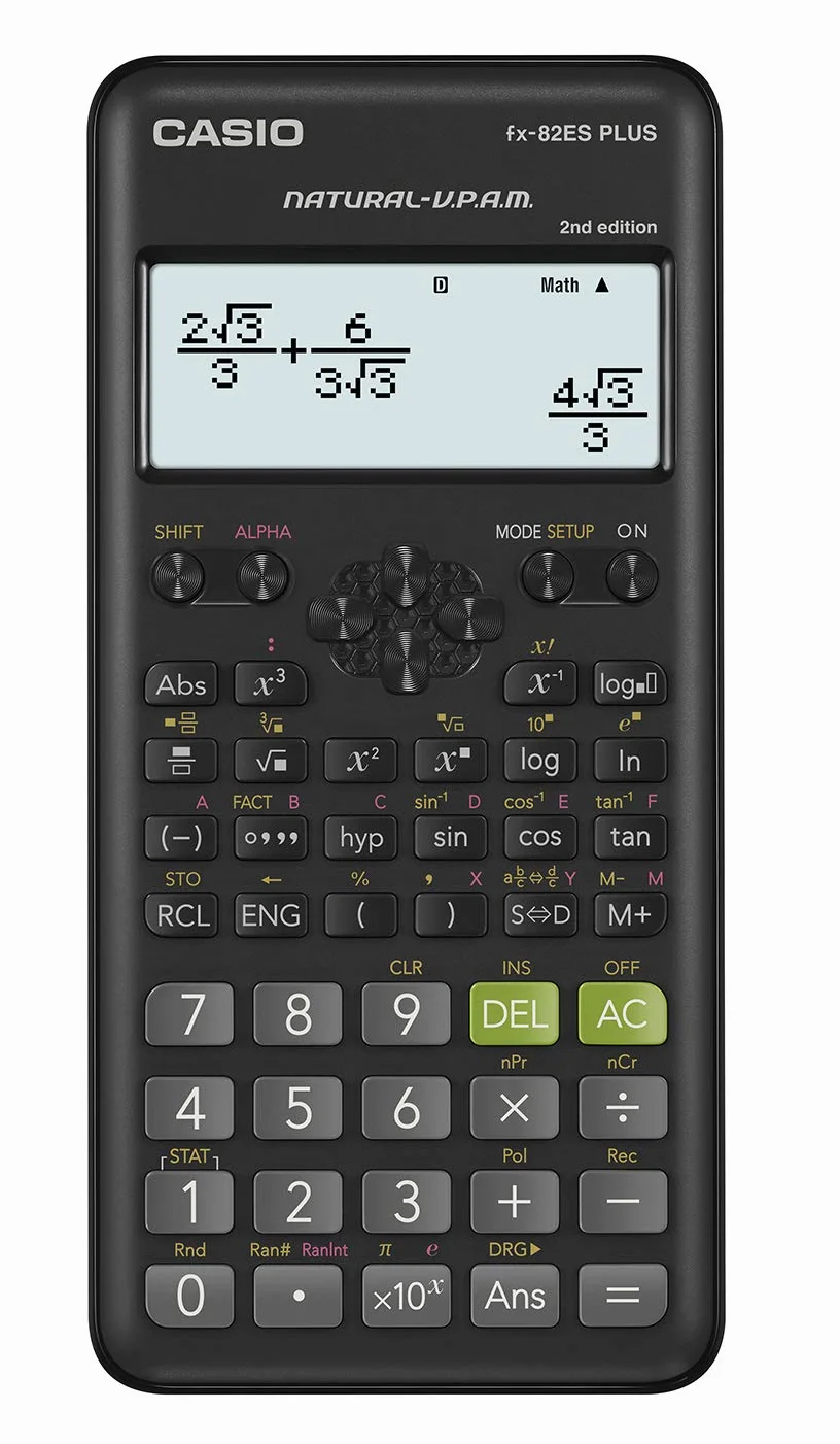 Casio - FX-82ES PLUS-2 - Calcolatrice scientifica, 252 funzioni, 11 x 77 x 162 mm, colore nero