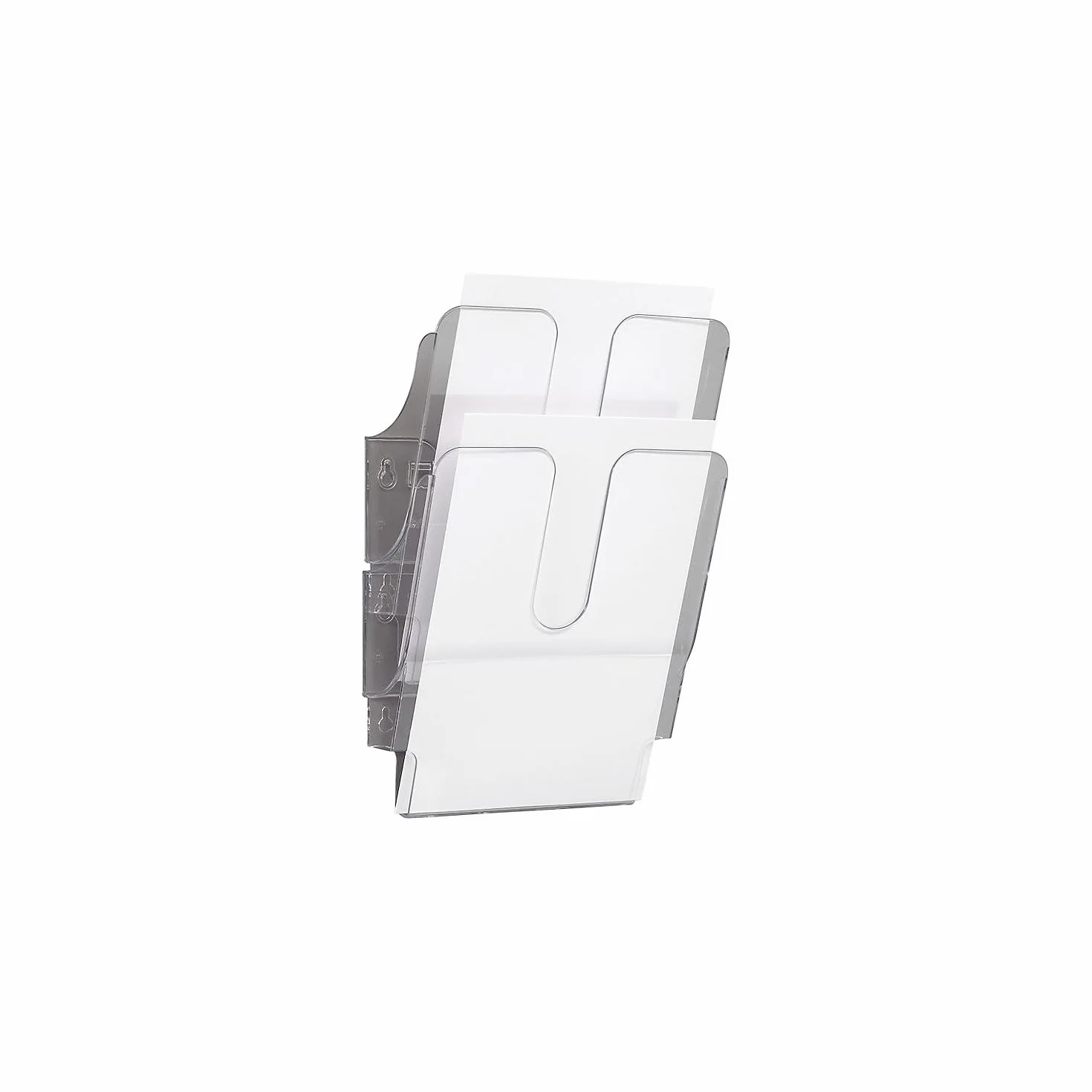 Durable 1709008400 Flexiplus 2 A4, Espositore da Parete, per Documenti Formato A4 Verticale, 2 Comparti, 247x360x100 mm, Trasparente