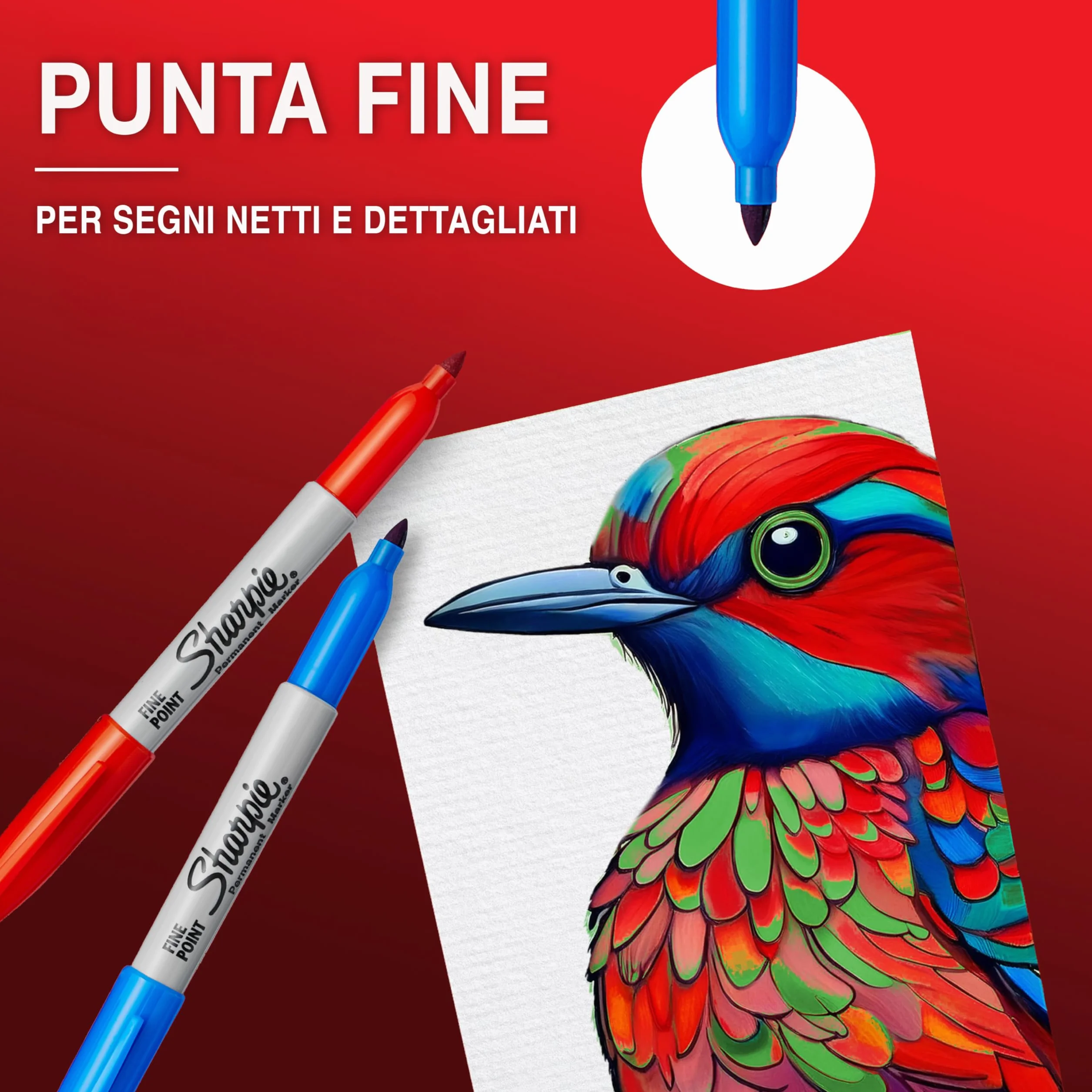 Sharpie Pennarelli indelebili | punta fine | divertenti colori assortiti | confezione da 18
