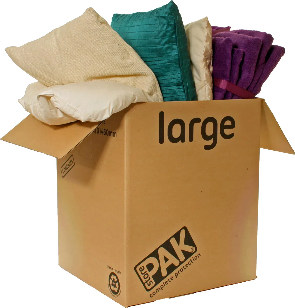 10 StorePAK - Scatole resistenti con manici per il trasporto, adatte per stoccaggio, spedizione, imballaggio e trasloco (confezione da 10), 116 litri, 55 x 46 x 46 cm, 100% riciclate e riciclabili,