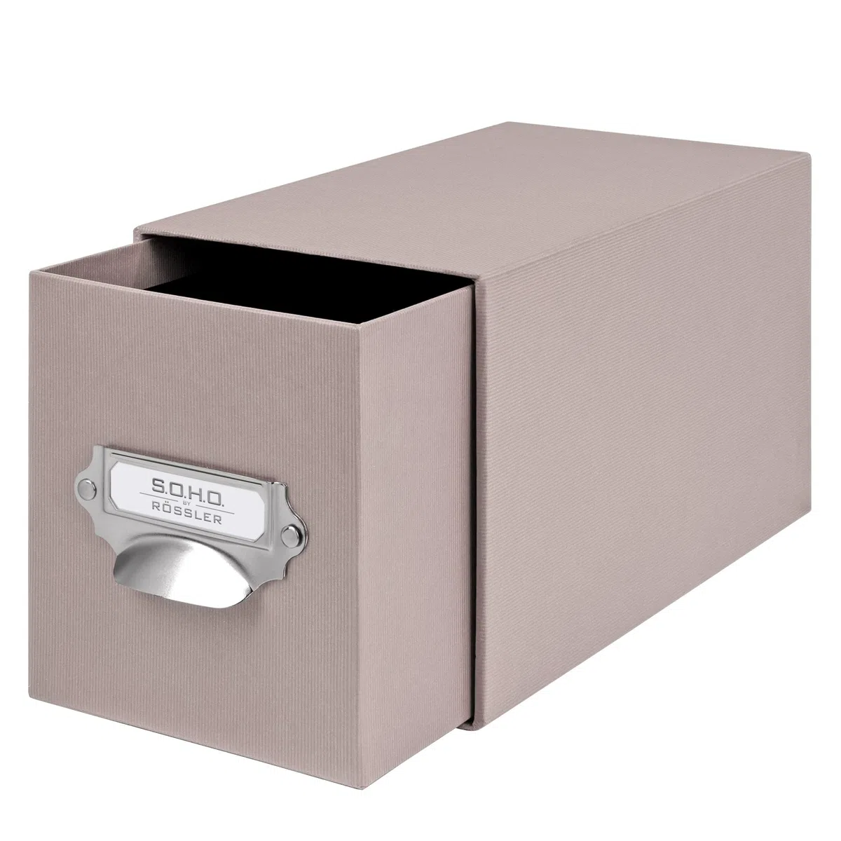 Rössler Papier 1327452490 - S.O.H.O. Cassetto porta CD, con etichetta inseribile e maniglia, color tortora, 1 pezzo