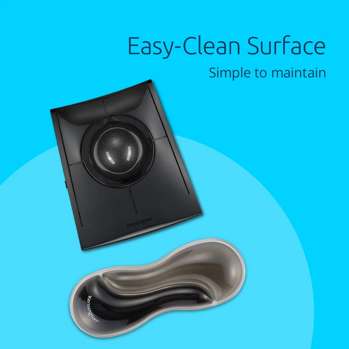 Kensington Slim Duo Tappetino Poggiapolsi per Mouse e Trackball, Fornisce Supporto Ergonomico, Compatibile con Mouse e Trackball a Basso Profilo, 192 x 72 x 22 mm, Nero/Grigio (K62438WW)