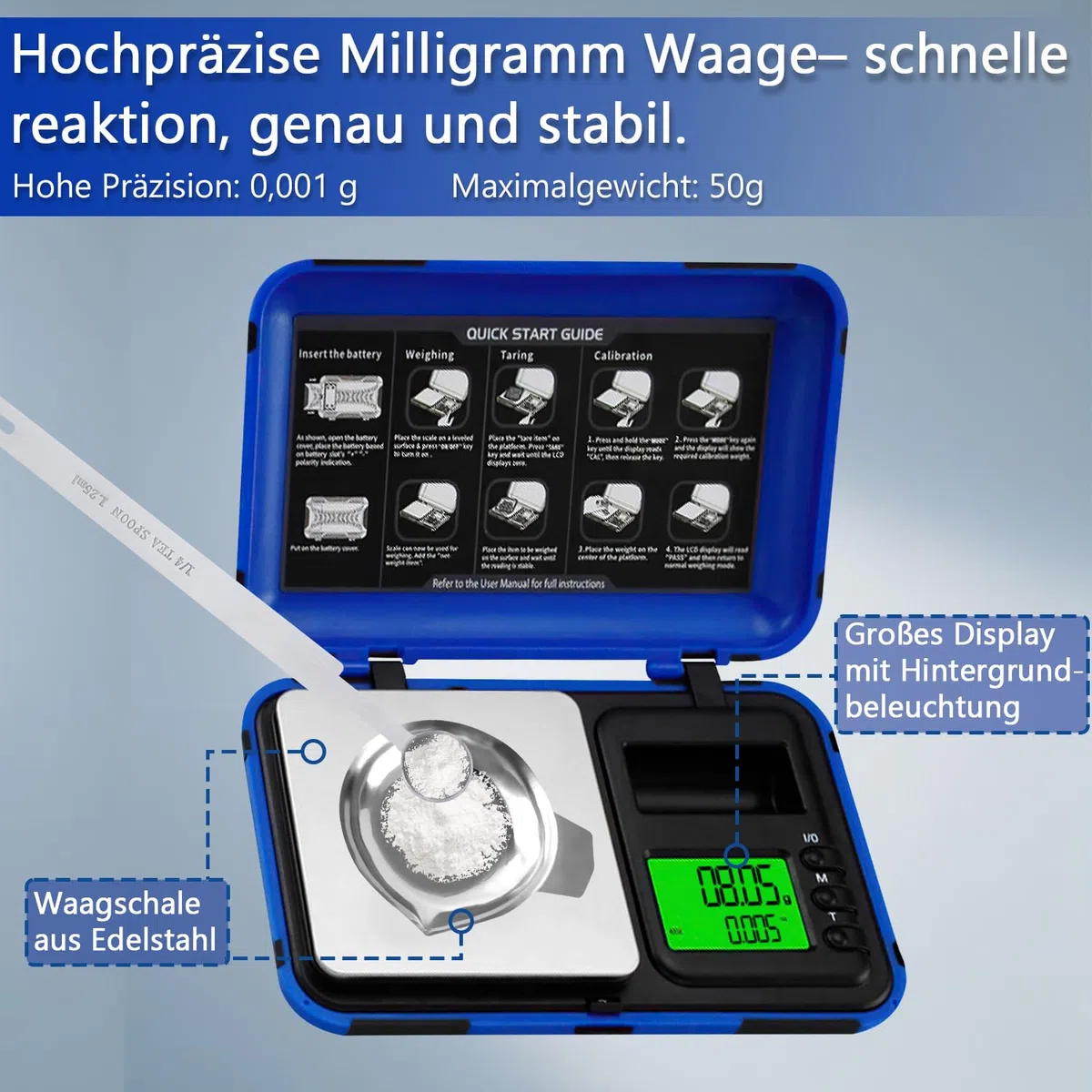 Bilancia milligrammi ad alta precisione, 50 g/0.001 g