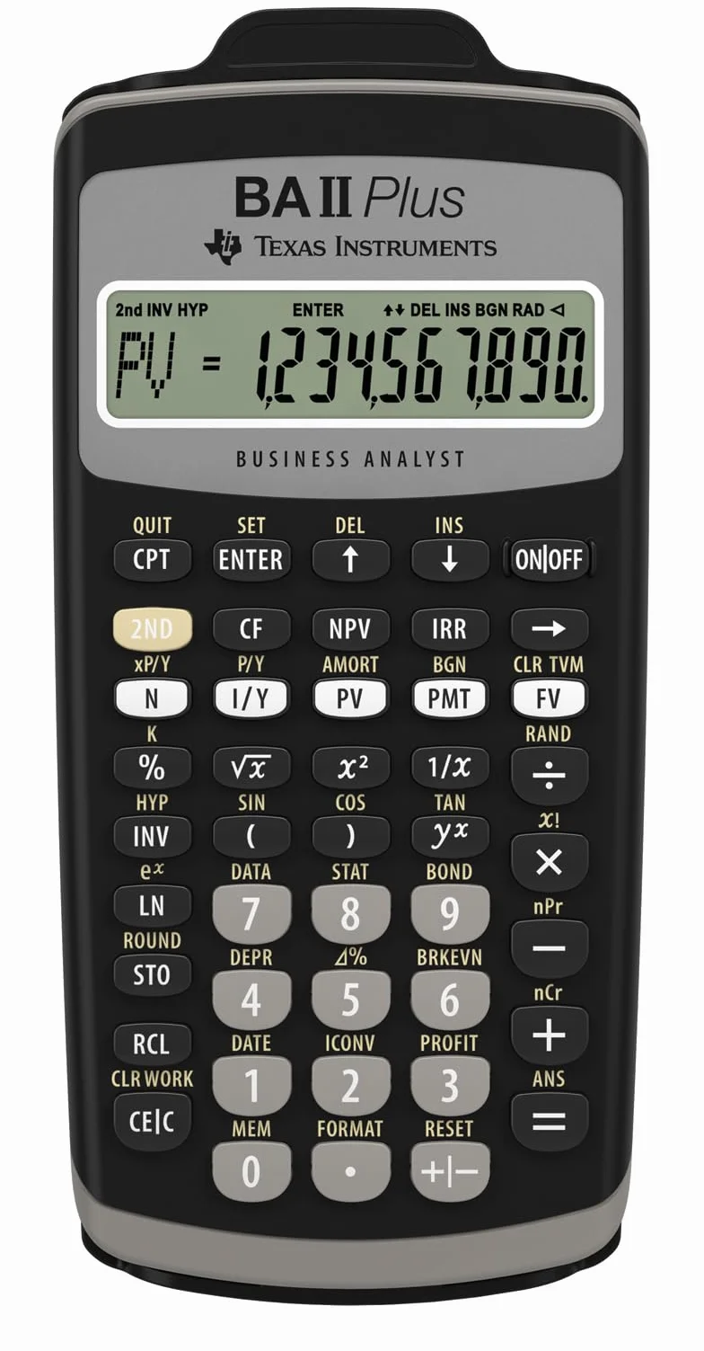 Texas Instruments TI-BA II Plus - Calcolatrice finanziaria VE=1