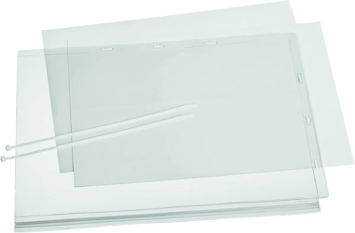 Durable 502819 - Buste Impermeabili con Fascette f.to A3, Busta 5 Pezzi, Trasparente