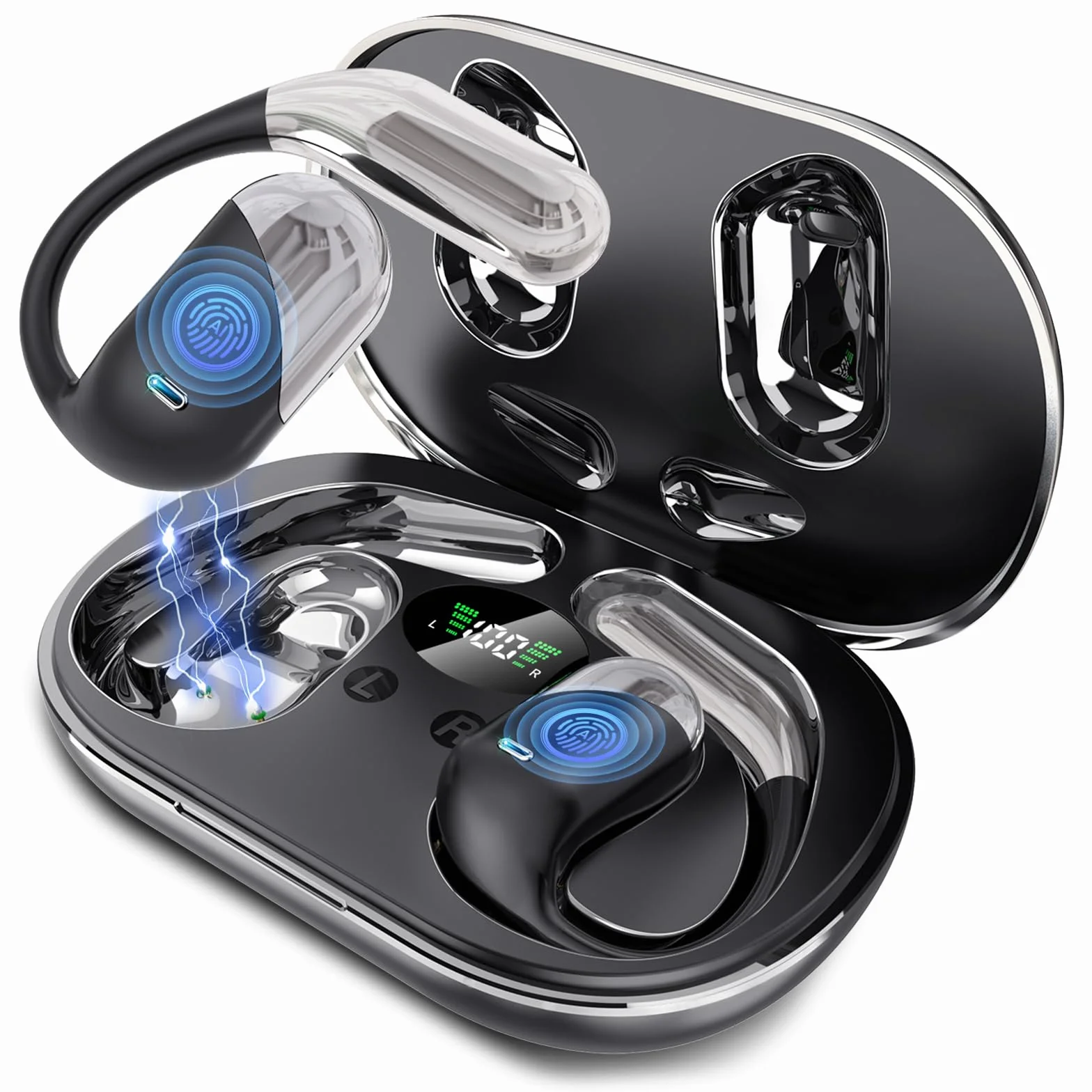 Paekole AI Cuffie Traduzione Simultanea, 2026 Auricolari Bluetooth 6.1 Wireless, 4 in1 Cuffie Traduzione Bluetooth 60 ore con ENC, 198 Lingue Auricolari Traduttori Istantanei Vocali Gratuite