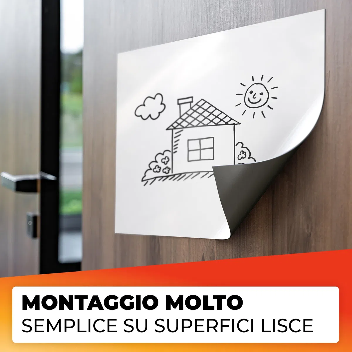 Foglio per lavagna bianca 40x60cm - foglio magnetico 3M autoadesivo - foglio per lavagna magnetica - ferro foil bianco - foglio per lavagna bianca incl. 4 pennarelli, cancellino e 4 spilli