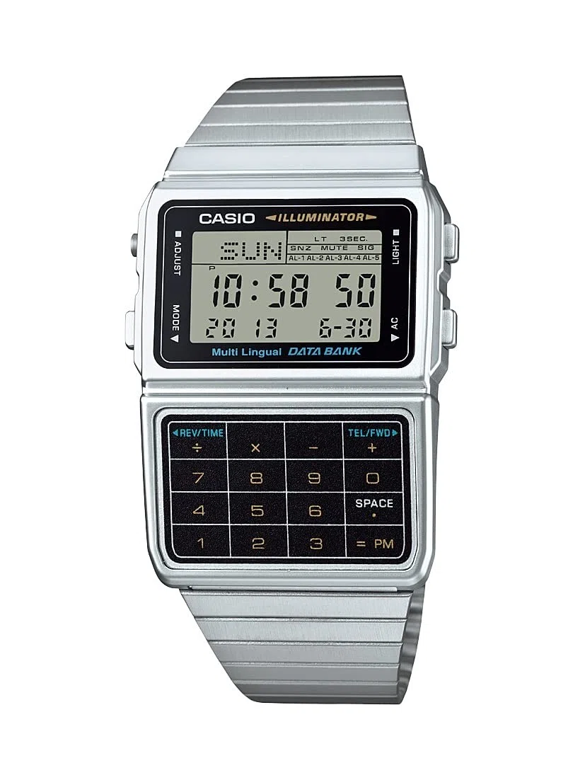 Casio Orologio digitale da uomo con cinturino in acciaio inossidabile DBC611-1VT