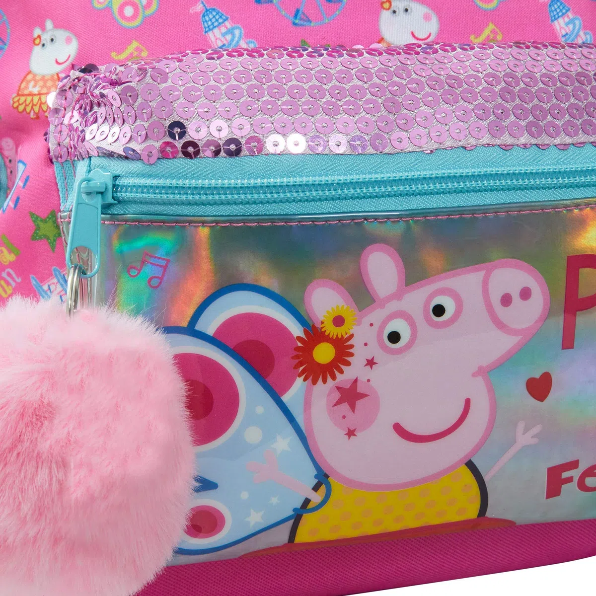 Zaino Peppa Pig Lusso Paillettes Zaino per Ragazze Rosa Scuola Borsa Pranzo per Bambini
