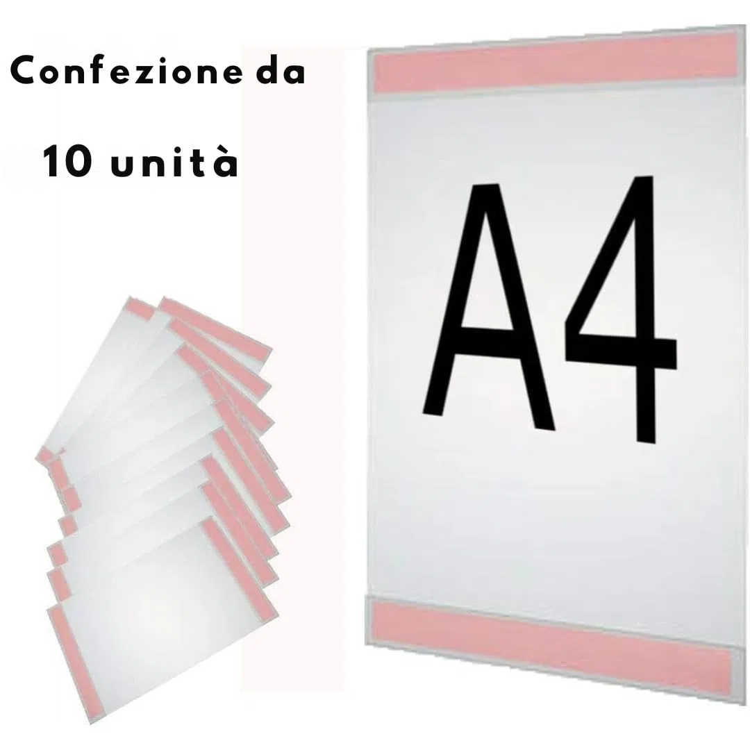 Confezione da 10 supporti A4 per poster adesivi da parete, forma a C, per proteggere poster e foto da graffi, 2 adesivi biadesivi da parete