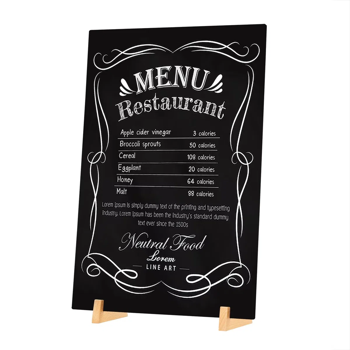 Lavagna da Tavolo A3, 1 Pezzi Lavagna Piccola, Menu Lavagnette da Tavolo, Lavagnette Cancellabili Neri, Lavagna con Base in Legno, Lavagnette con Supporto per Messaggi
