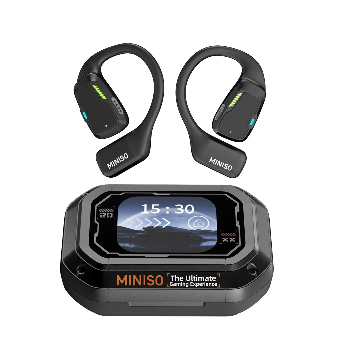 MINISO M98 AI Traduttore Cuffie, Cuffie Traduttore 3-in-1 in Tempo Reale con App, Cuffie Traduttore con LCD Touchscreen per 134 Lingue, Traduttore Auricolari Open Ear per Apprendimento, Viaggi