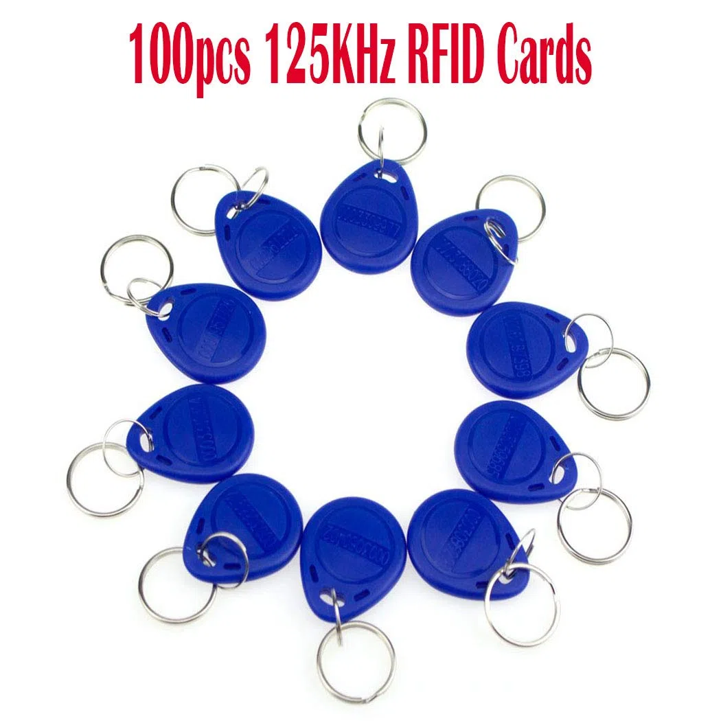 YAVIS EM4100, TK4100, targhette portachiavi con RFID da 125 KHz, in sola lettura, Controllo di Accesso Carta Chiave Prossimità Key fobs, 100 pezzi, blu
