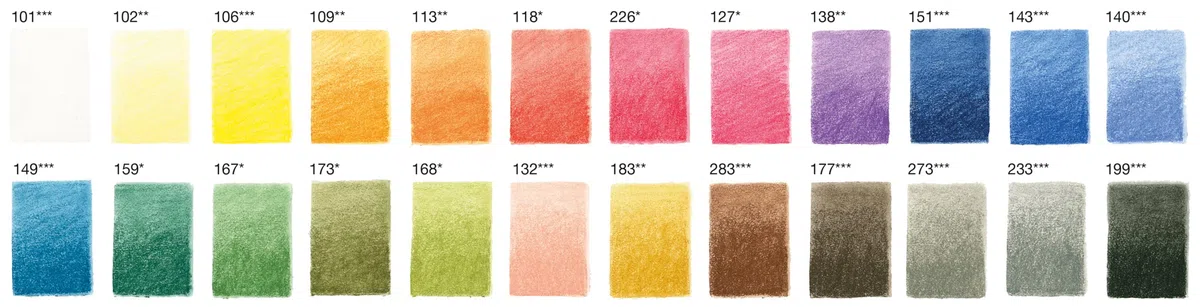 Faber-Castell 112124 - Matite colorate Pitt pastel, 24 matite colorate per artisti in astuccio di metallo, colori a prova di sbavature