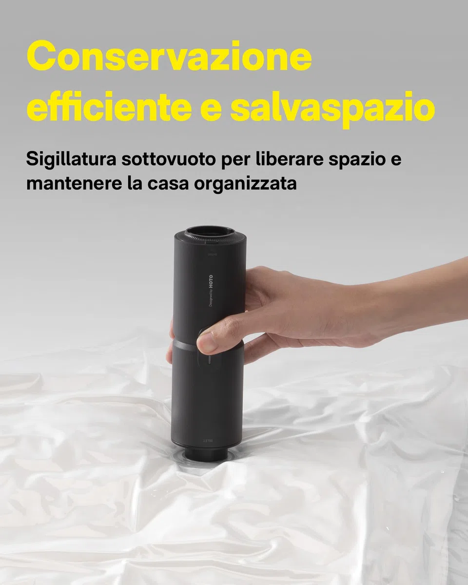 HOTO Aspirabriciole Senza Fili 15000pa, 4 in 1 Mini Aspirapolvere, Aspirazione, Soffiaggio, Gonfiaggio, Sigillamento Sottovuoto, Brushless, per Veicoli/Scrivanie/Tastiere/Macchine da Caffè Ecc