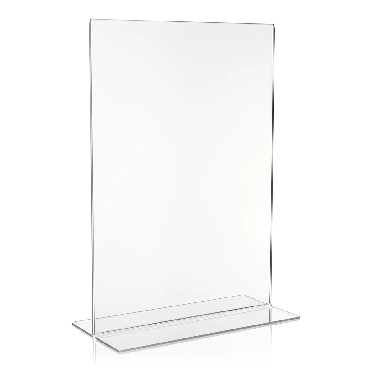 VITAdisplays Espositore pubblicitario in PLEXIGLAS originale, formato DIN A3, cavalletto a T in vetro acrilico trasparente, con garanzia antiingiallimento di 30 anni